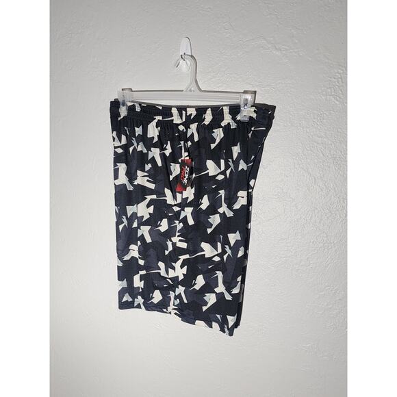 Zone Pro Active Shorts Black Gray Camo Print Adjustable With Pockets Size L - Picture 1 of 3